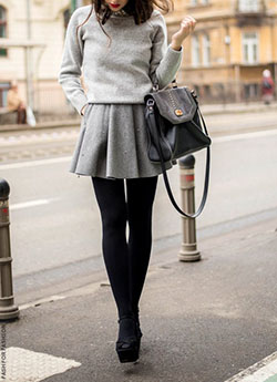 Terrific ideas for best sweater skirt outfit, Winter clothing: winter outfits,  Skater Skirt,  Skirt Outfits  