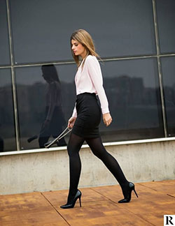 Dresses With Tights, High-heeled shoe, mini dress: High-Heeled Shoe,  Sheath dress,  mini dress,  Tights outfit  