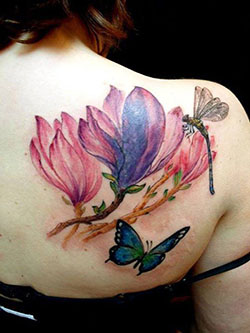 Best platform to see magnolia butterfly tattoo, Black & White Magnolia: Sleeve tattoo,  Tattoo Ideas,  Butterfly Tattoo  