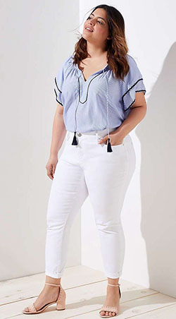 Silver Jeans Co., Plus-size clothing: Plus size outfit,  Slim-Fit Pants,  Petite size  