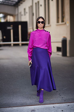 Amazing style looks color blocking, Milan Fashion Week: fashion blogger,  Fashion week,  Street Style,  Midi Skirt Outfit  