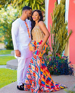 Kitenge Fashions For Couples, African wax prints, Fashion in Nigeria: Wedding dress,  African Dresses,  Aso ebi,  Kente cloth,  Folk costume,  Kitenge Couple Outfits  