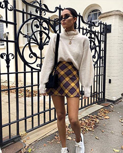 Outfits with plaid skirts, Casual wear: Skirt Outfits,  Fashion week,  Full plaid,  Casual Outfits  