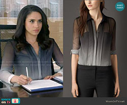 Degrade silk shirt by burberry: College Outfit Ideas,  Rachel Zane,  Silk Shirt  