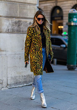 Outfits With Leopard Print Jackets, FAUXFURCOA/ECRU/M, Street fashion: Fur clothing,  Pencil skirt,  Animal print,  Trench coat,  Street Style,  Jacket Outfits  