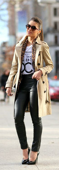 Look com sobretudo bege, Trench coat: shirts,  Trench coat,  Legging Outfits  