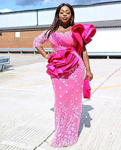 Stylish Pink Aso Ebi Styles, African wax prints: Aso ebi,  Aso Ebi Dresses  