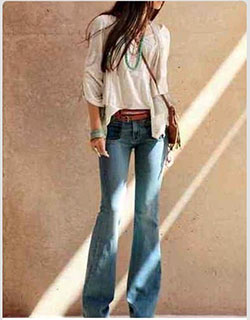 Must Experience these jeans hippie chic, Bohemian style: Wide-Leg Jeans,  Slim-Fit Pants,  Bohemian style,  Bootcut Jeans  