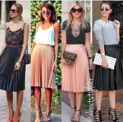 Outfit With Pleated Skirts, Black Pleated Skirt, Twinset Long Skirt: Skirt Outfits,  Fashion week  