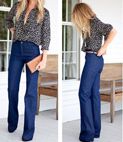Wide leg high waisted jeans: black pants,  Wide-Leg Jeans,  fashion blogger,  Business casual,  Bootcut Jeans  