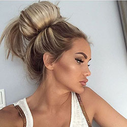 Top Knot Bun Hairstyle Ideas, Long hair, Top knot: Long hair,  Brown hair,  Layered hair,  Top knot,  Hair Care,  Bun Hairstyle  