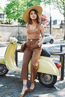 Suggestions for nice and best parisienne hat summer, Straw hat: Straw hat,  Brown Outfit  