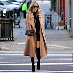 Winter night out outfits, Casual wear: winter outfits,  Boot Outfits,  Polo coat,  Casual Outfits,  Brown Outfit  