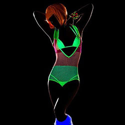 Glow In The Dark Fishnet Dress: Glowing Fishnet Outfit,  Glow In Dark,  Neon Dress,  Glow In Night  