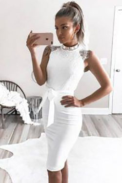 Womens classy white dress, Sheath dress: party outfits,  Cocktail Dresses,  Bandage dress,  Sleeveless shirt,  Sheath dress,  Casual Outfits,  White Party Dresses,  White Dress  