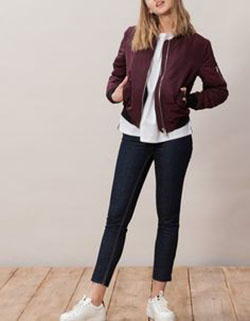 Outfit chaqueta bomber mujer, Flight jacket: Flight jacket,  Casual Outfits,  Jacket Outfits,  bomber jacket  
