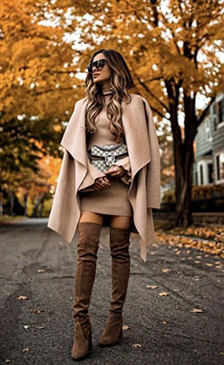 Elegant Khaki Skirt Style Outfit: Morning dress,  Casual Outfits,  Brown Outfit  