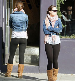 Outfits with uggs and leggings: Jean jacket,  Ugg boots,  Uggs Outfits  