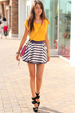 Pretty designs for mustard color top, Casual wear: Casual Outfits,  Skirt Outfits  