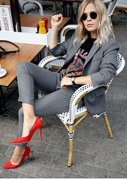 Good feel dress red pumps outfit, Casual wear: High-Heeled Shoe,  Court shoe,  Business casual,  Red Shoes Outfits  