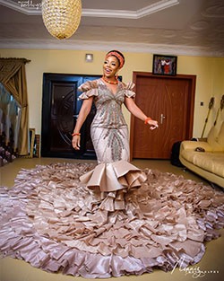 Nigerian Dresses For Nigerian Brides, Wedding dress, Wedding reception: Aso ebi,  Wedding reception,  Haute couture,  Nigerian Dresses  