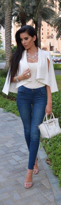 Blue Jeans Top Combination: blue jeans outfit,  Slim-Fit Pants,  Casual Outfits  