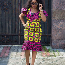 Party wear day dress, African wax prints: Cocktail Dresses,  Evening gown,  African Dresses,  Maxi dress,  Folk costume,  Ankara Outfits  