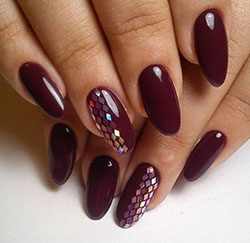 Must see these fall burgundy nails, Nail art: Nail Polish,  Nail art,  Gel nails,  Artificial nails,  Pretty Nails  