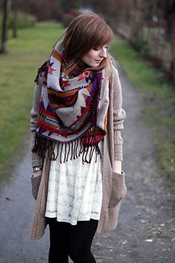 cute dresses with scarves: Scarves Outfits  