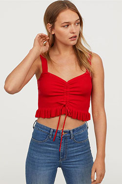 Crop top de tirantes rojo: Crop top,  Sleeveless shirt,  tank top  