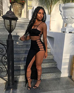Baddie Club Outfits, Little black dress, Crop top: Cocktail Dresses,  Crop top,  Clothing Ideas,  Club Outfit Ideas,  Casual Outfits  
