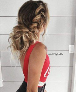 Outfits for charming fishtail braid updo, French braid: French braid,  Hairstyle Ideas  