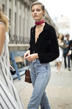 Love to share street style vogue, Street fashion: Street Style,  Fashion week,  Fashion accessory,  British Vogue,  Bandana Outfit Girls  