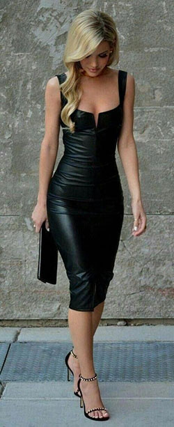 Find more about these leather dress outfit, Little black dress: Cocktail Dresses,  Bandage dress,  Evening gown,  Sleeveless shirt,  Artificial leather,  party outfits,  Leather clothing,  black dress  