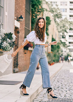 Design ideas for wedges with pants: Crop Pants Outfit  