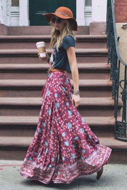 Boho maxi skirt outfit, Maxi dress: 