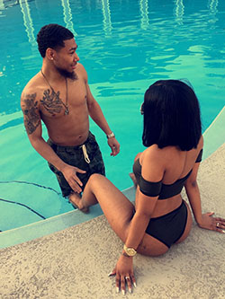 Casual outfit ideas for black couple swimming, Interpersonal relationship: African Americans,  Cute Couples,  Swimming pool  