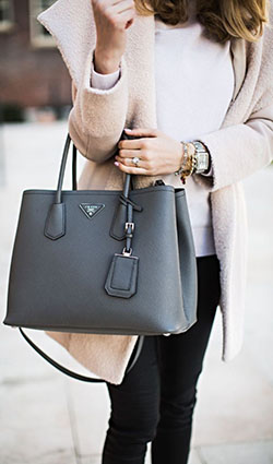 Prada double bag grey, Tote bag: Louis Vuitton,  Birkin bag,  Handbags,  Handbag Ideas  