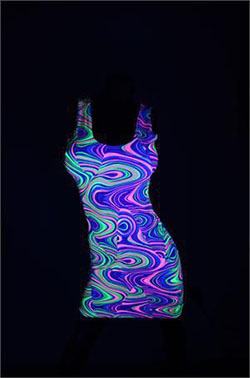 Electronic dance music, Neon Glowing Outfit: Glowing Fishnet Outfit,  Glow In Dark,  Neon Dress,  Glow In Night  