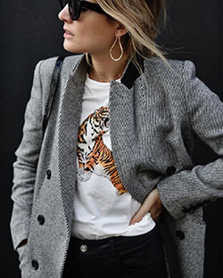 Look casual con polera mujer: Blazer Outfit,  Street Style,  Casual Outfits  