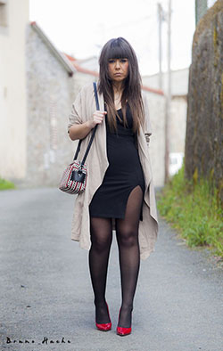 Dresses With Tights: High-Heeled Shoe,  Pencil skirt,  Tights outfit  