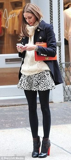 Winter outfits for women, Olivia Palermo: winter outfits,  Polo neck,  Skirt Outfits,  Olivia Palermo  