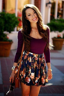 Young adult women outfits, Casual wear: Fur clothing,  Skater Skirt,  Informal wear,  Casual Outfits,  Skirt Outfits  