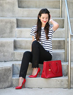 Red heels business attire, Business casual: High-Heeled Shoe,  shirts,  Business casual,  Red Shoes Outfits  