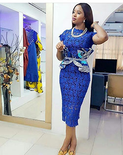 Short african lace dress styles: Evening gown,  African Dresses,  Aso ebi,  Ankara Outfits  