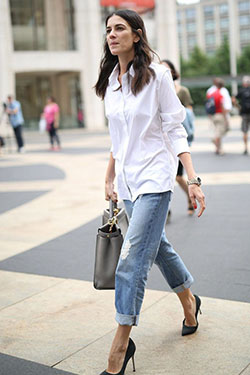 White shirt and jeans outfit ideas: blue jeans outfit,  shirts,  Casual Outfits,  White Shirt  