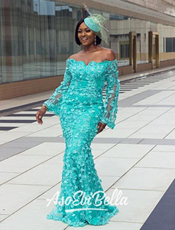 Turquoise blue aso ebi: Wedding dress,  Evening gown,  African Dresses,  Aso ebi,  Formal wear,  Kaba Styles  
