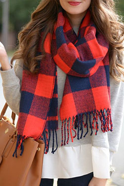 Special moment checkered scarf, Winter clothing: winter outfits,  Scarves Outfits  