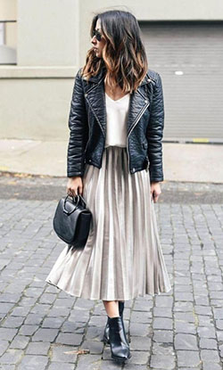 Leather jacket womens outfits white skirts: winter outfits,  Leather jacket,  Skirt Outfits,  Casual Outfits  