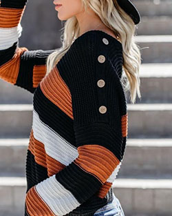 Color Block Sweaters outfit: Scoop neck,  Sweaters Outfit  